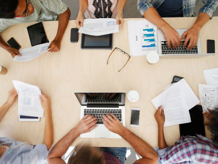 Staff on computer