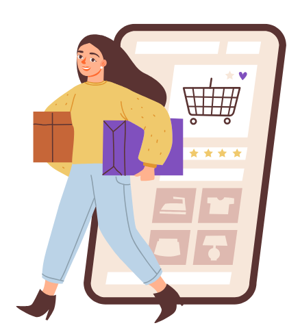 woman walking graphic